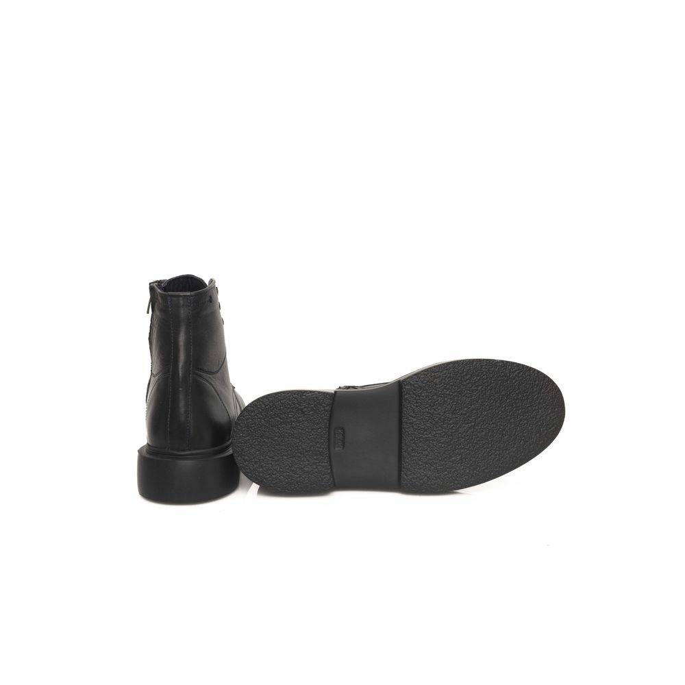 Cerruti 1881 Black Calfskin Men Boot