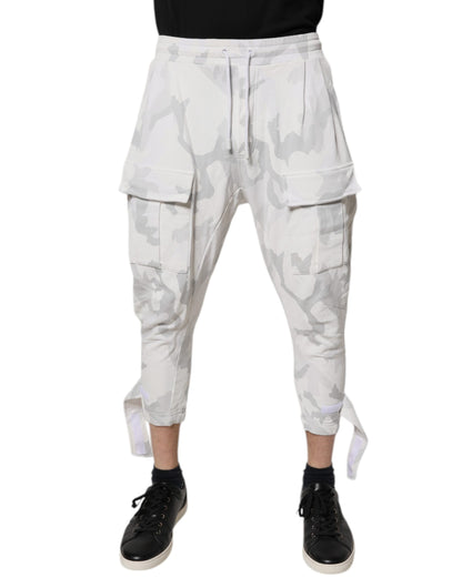 Dolce & Gabbana White Camouflage Cargo Jogger Sweatpants Pants