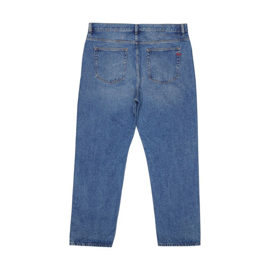 Diesel Blue Cotton Relaxed Fit Jeans