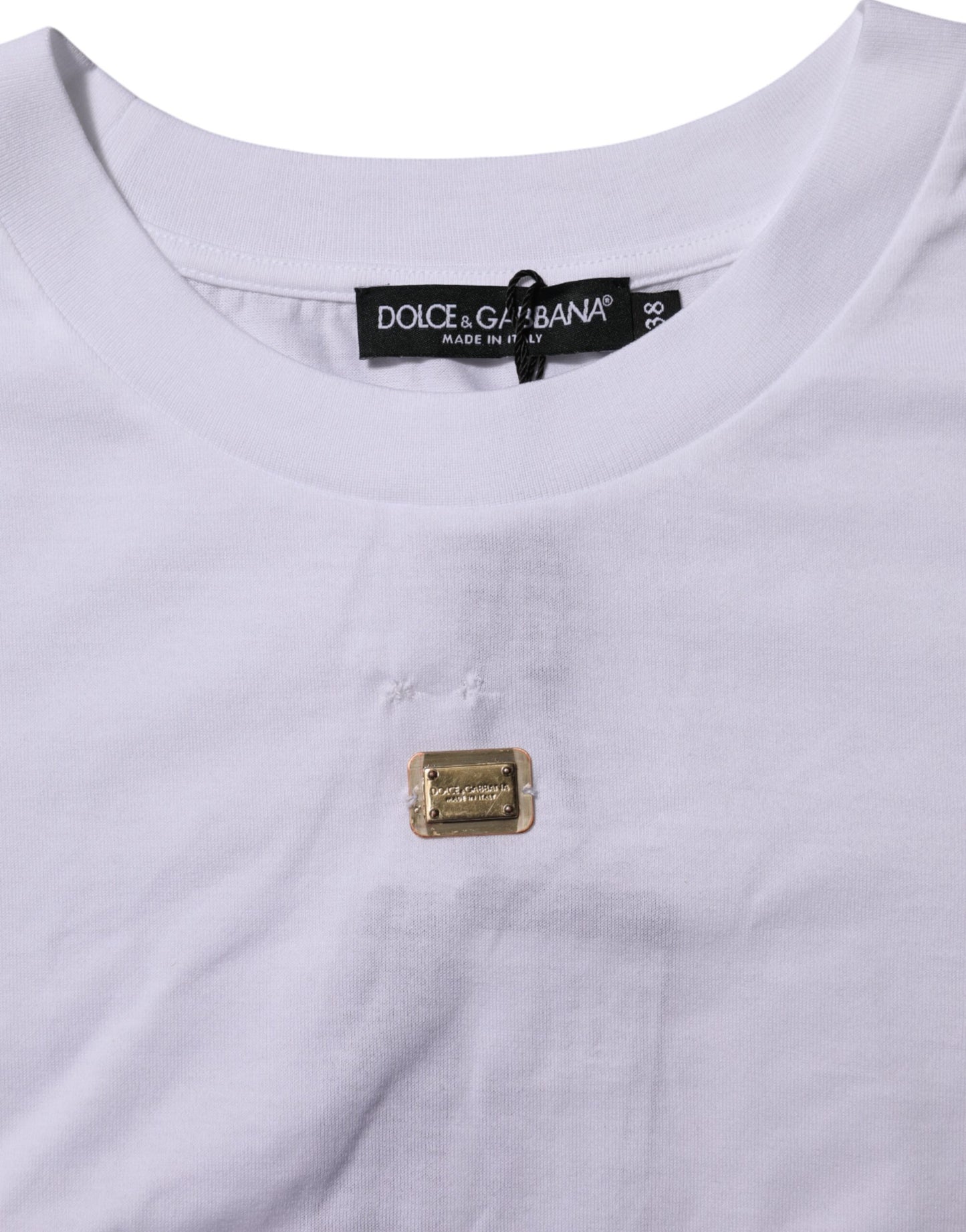 Dolce & Gabbana T-Shirt White Cotton Round Neck Short Sleeves I