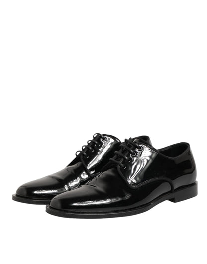 Dolce & Gabbana Black Leather Lace Up Derby Formal Dress Shoes