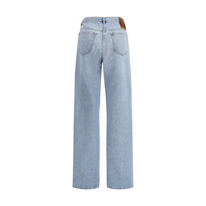 Valentino Light Blue Cotton High-Waisted Jean