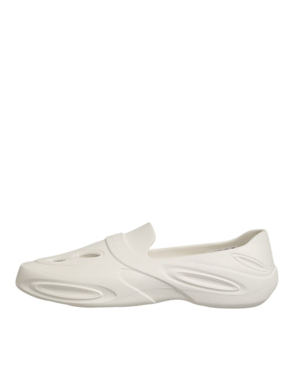 Dolce & Gabbana White Rubber Slides Low Top Sneakers Shoes
