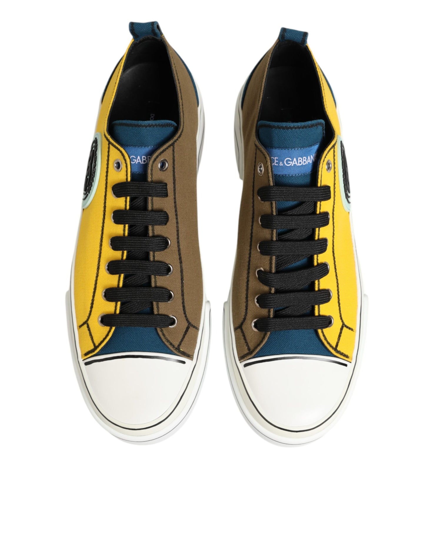 Dolce & Gabbana Multicolor Cotton Logo Low Top Sneakers Shoes