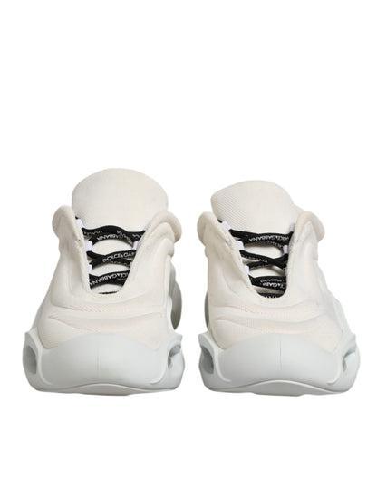 Dolce & Gabbana White Lace Up Wave Low Top Men Sneaker Shoes
