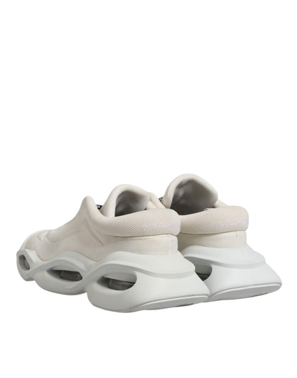 Dolce & Gabbana White Lace Up Wave Low Top Men Sneaker Shoes