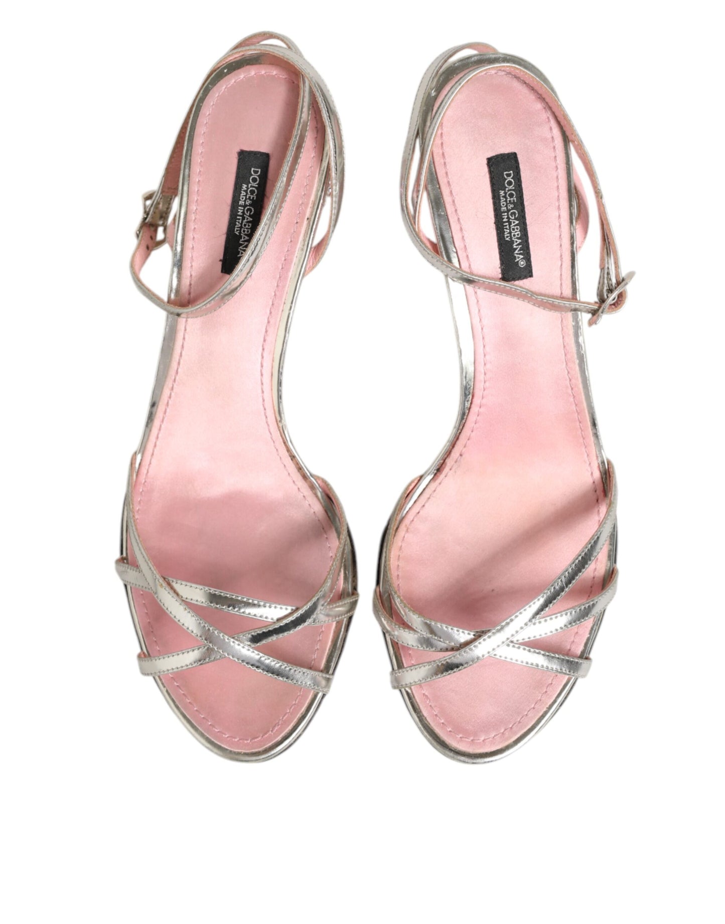 Dolce & Gabbana Pink Embellished Leather Ball-Heel Sandals  Shoes
