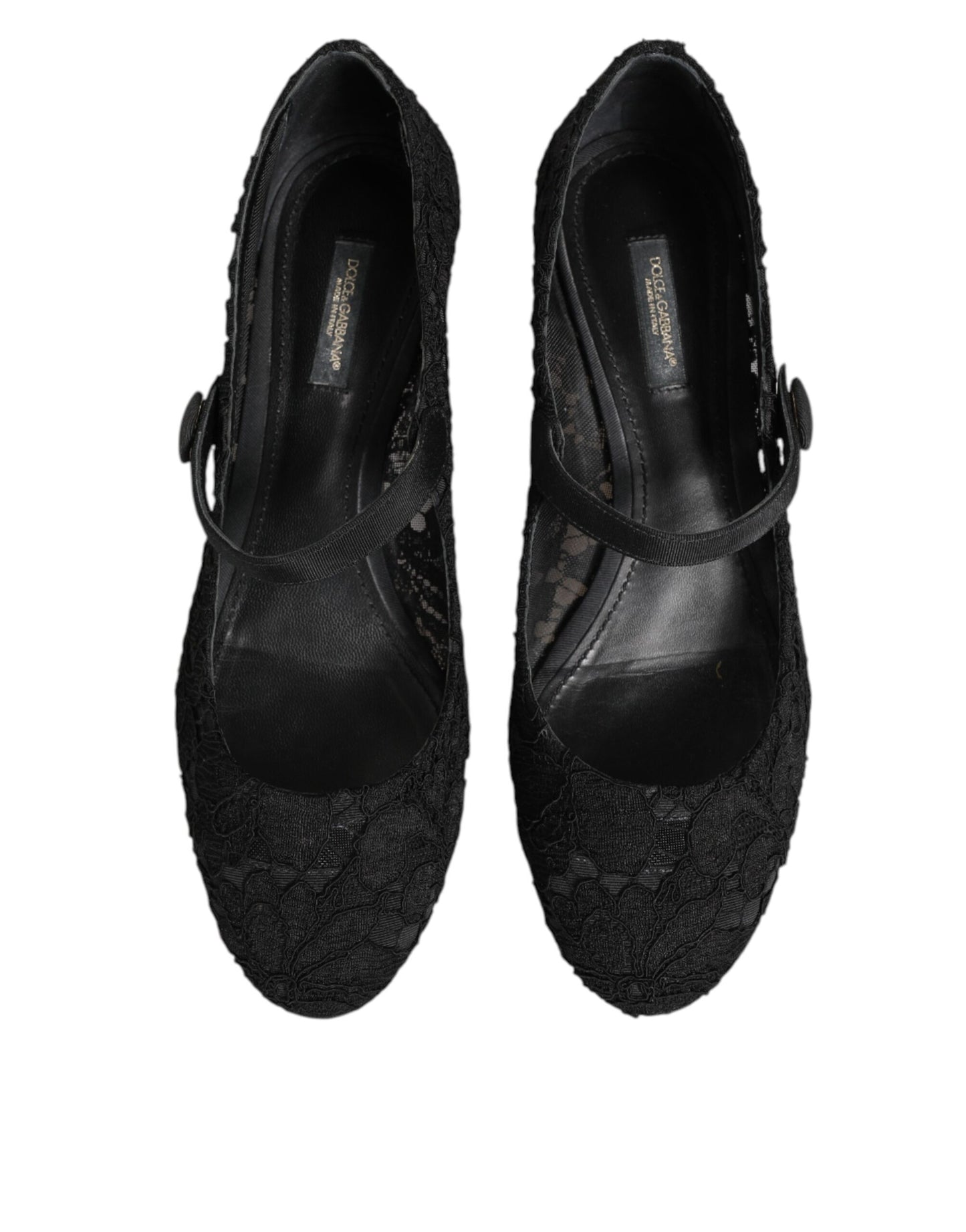 Dolce & Gabbana Black Vally Taormina Floral Lace Pumps Shoes