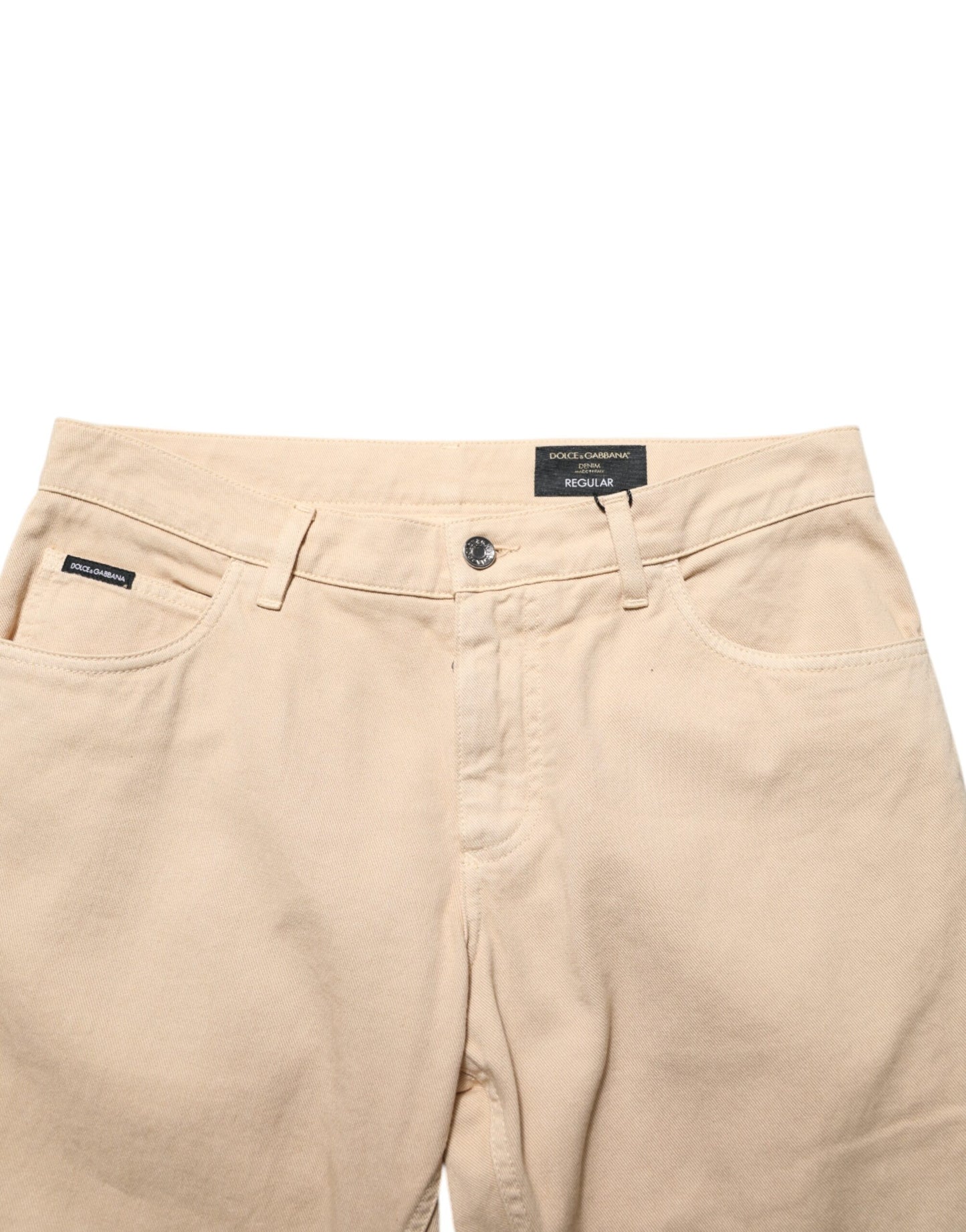 Dolce & Gabbana Beige Cotton Skinny Regular Men Denim Jeans