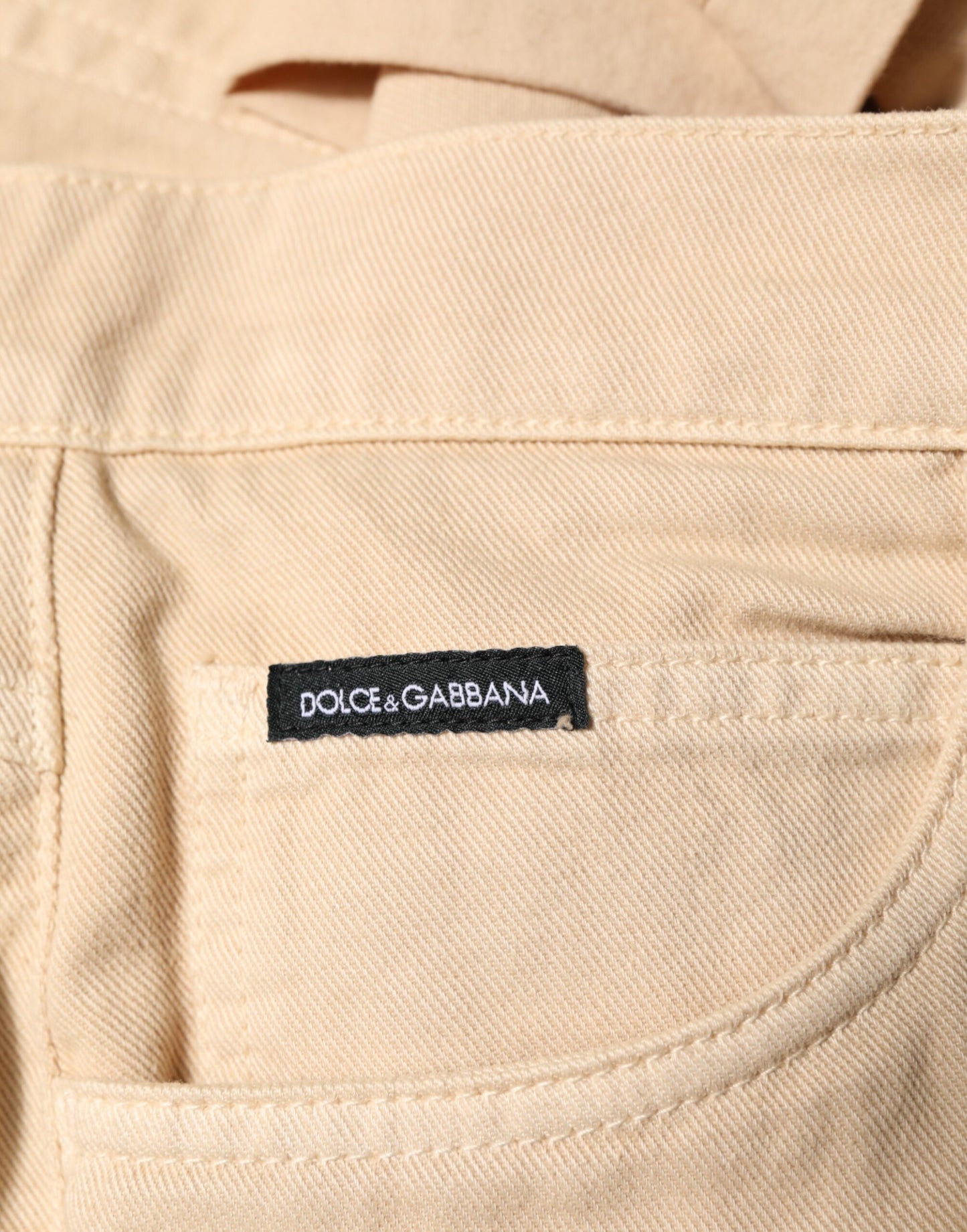 Dolce & Gabbana Beige Cotton Skinny Regular Men Denim Jeans