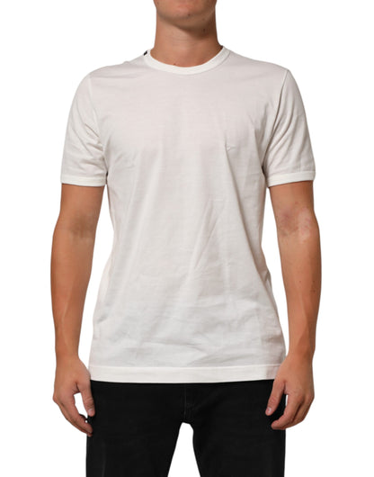 Dolce & Gabbana White Cotton Goodluck 2020 Crew Neck T-shirt