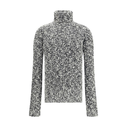 Dolce & Gabbana White Fleece Wool Turtleneck