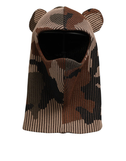 Dolce & Gabbana Multicolor Camouflage Balaclava Mask Men Cap One Size Hat