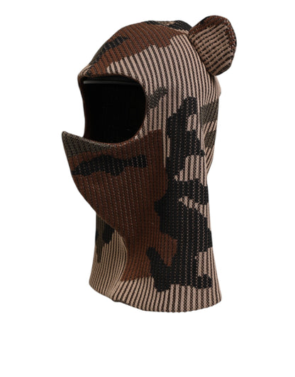 Dolce & Gabbana Multicolor Camouflage Balaclava Mask Men Cap One Size Hat