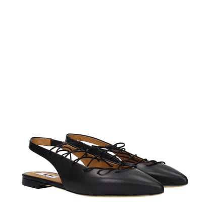 Moschino Black Leather Flats