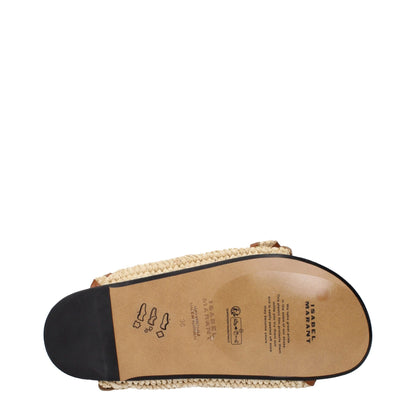 Isabel Marant Beige Raffia Slippers