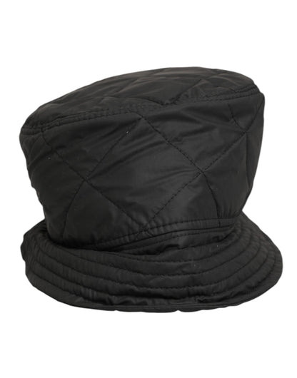 Dolce & Gabbana Black Nylon Quilted Bucket Men Capello Hat