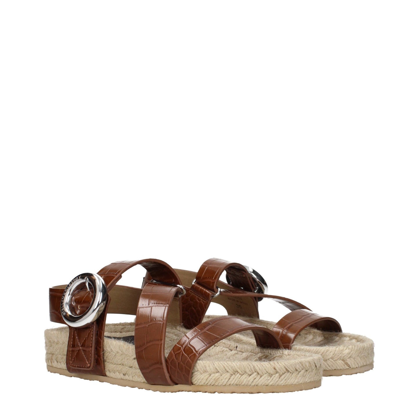 Stella McCartney Brown Leather Flat Sandals