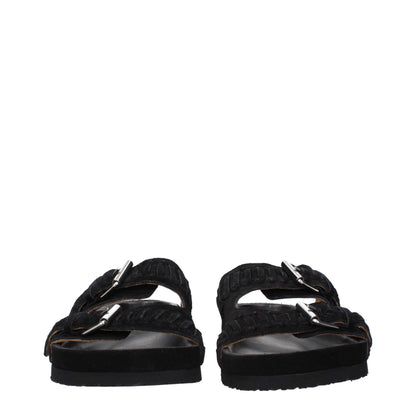 Isabel Marant Black Leather Slippers