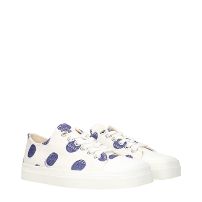 Moschino White Fabric Low Top Sneakers