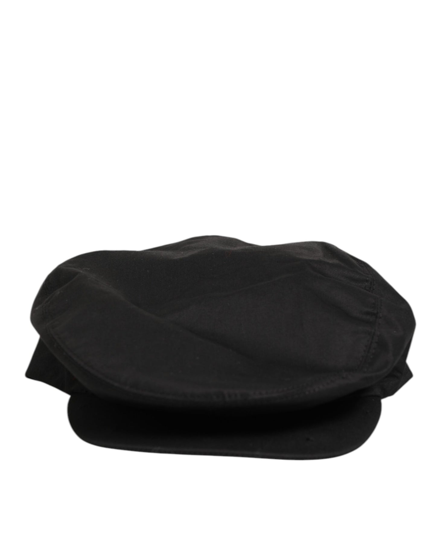 Dolce & Gabbana Black Cotton Stretch Newsboy Cloth Capello Hat