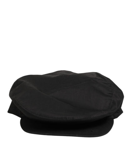 Dolce & Gabbana Black Cotton Stretch Newsboy Cloth Capello Hat