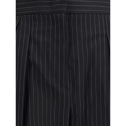 Max Mara Black Fleece Wool Dress Pants