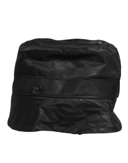 Dolce & Gabbana Black PVC Wide Brim Men Bucket Capello Hat