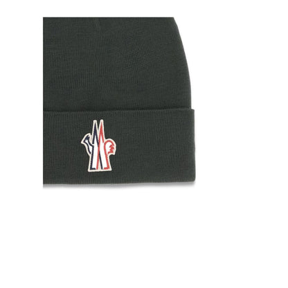 Moncler Grenoble Black Fleece Wool Beanie