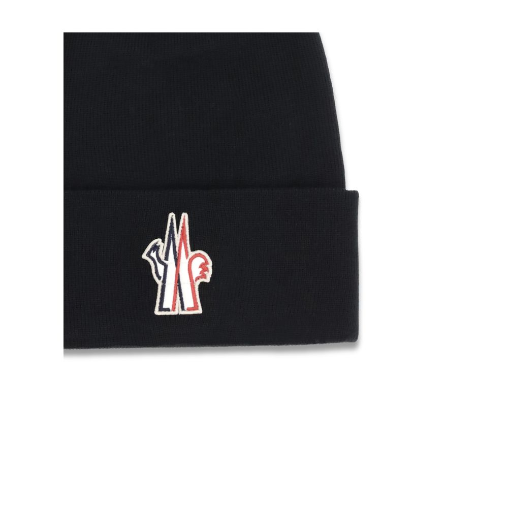 Moncler Grenoble Black Fleece Wool Beanie