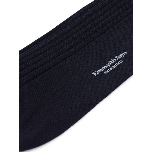 ZEGNA Navy Blue Wool Socks