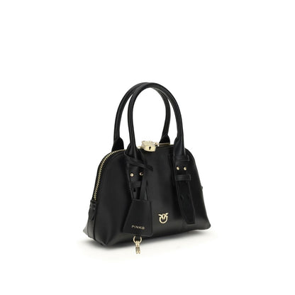 PINKO Black Calf Leather Bos Taurus Handbag