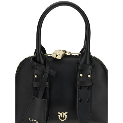 PINKO Black Calf Leather Bos Taurus Handbag