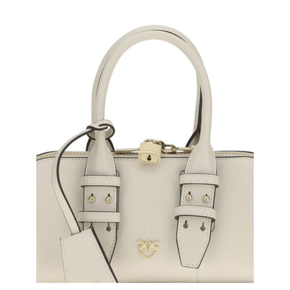 PINKO White Calf Leather Bos Taurus Handbag