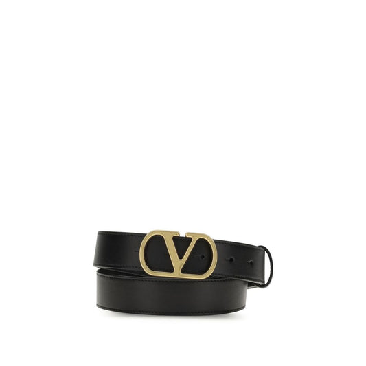 Valentino Garavani Black Calf Leather Bos Taurus Regular Belt