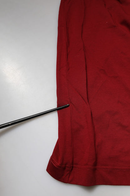 Dolce & Gabbana Maroon Cotton Crew Neck Short Sleeves T-Shirt