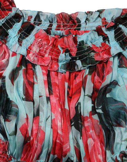 Dolce & Gabbana Multicolor Romantic Floral Silk Chiffon Dress