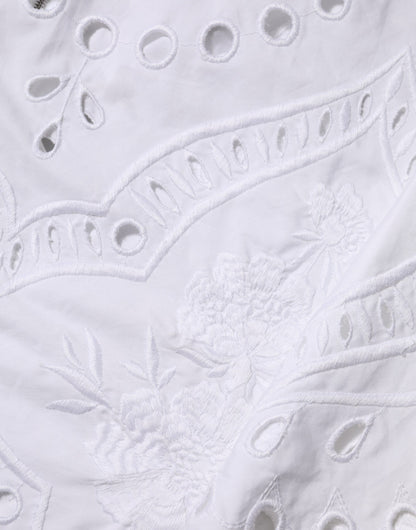 Dolce & Gabbana White Cut Out A-line Sheath Mini Dress