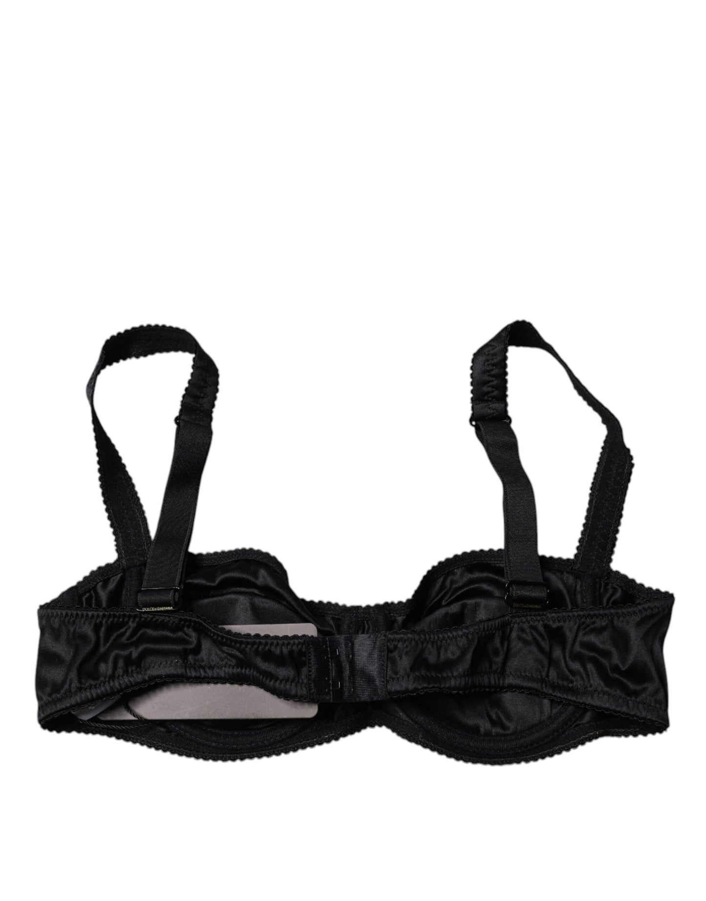 Dolce & Gabbana Black Silk Semi-Pad Balconette Bra Underwear