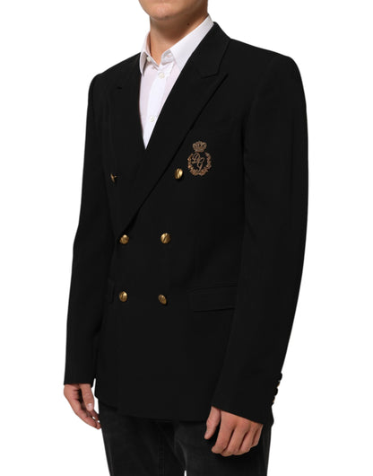 Dolce & Gabbana Black Wool 2 Buttons Suit Men Jacket Blazer
