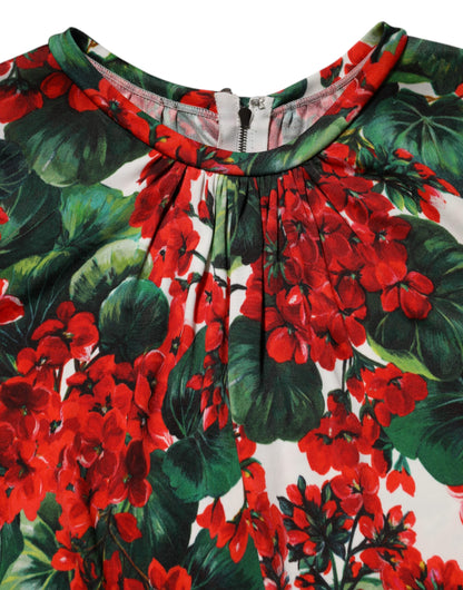 Dolce & Gabbana Multicolor Floral Short Portofino Dress
