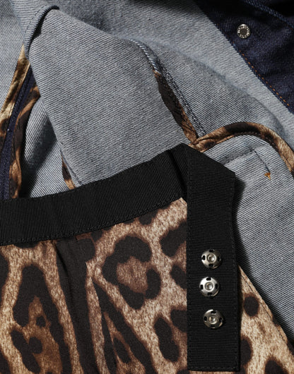 Dolce & Gabbana Dark Blue Cotton Collared Denim Coat Jacket