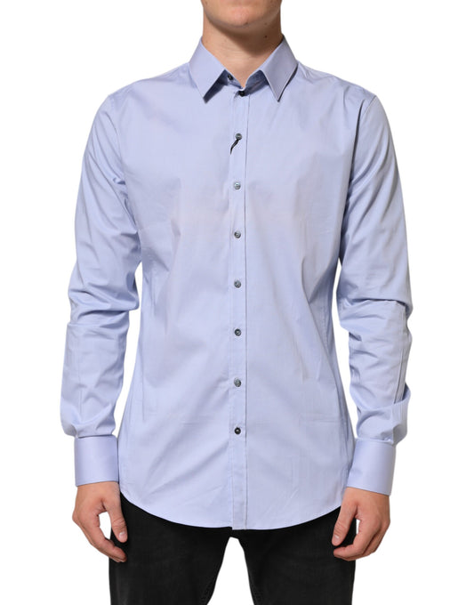 Dolce & Gabbana Blue SICILIA Cotton Men Dress Formal Shirt