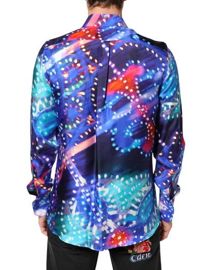 Dolce & Gabbana Multicolor Luminarie MARTINI Slim Men Shirt