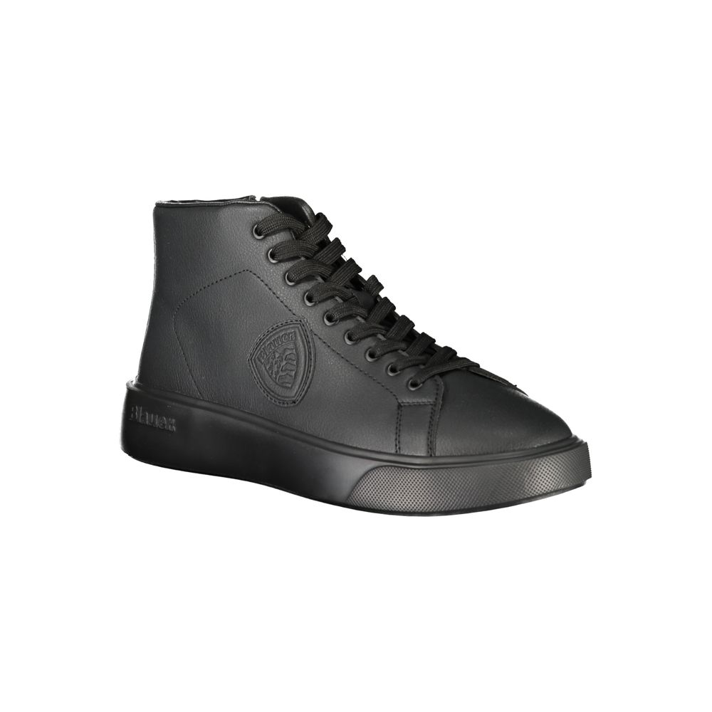 Blauer Black Leather Men Sneaker