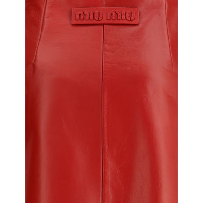 Miu Miu Red Lamb Ovis Aries Aries Long Skirt