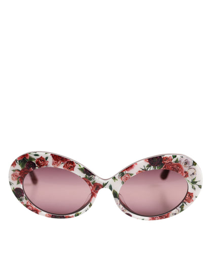 Dolce & Gabbana Floral Printed Acetate Oval Eyewear Sunglasses