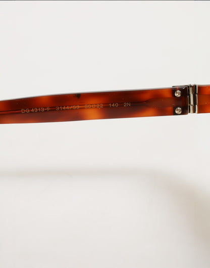 Dolce & Gabbana DG4313F Brown Tortoiseshell Pilot Frame Shades Sunglasses