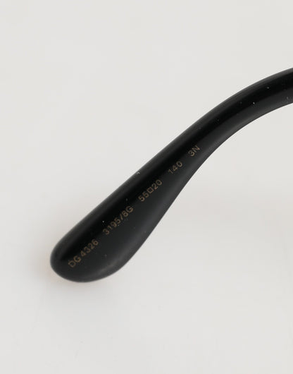 Dolce & Gabbana Black Silver Sequin Butterfly Polarized Sunglasses