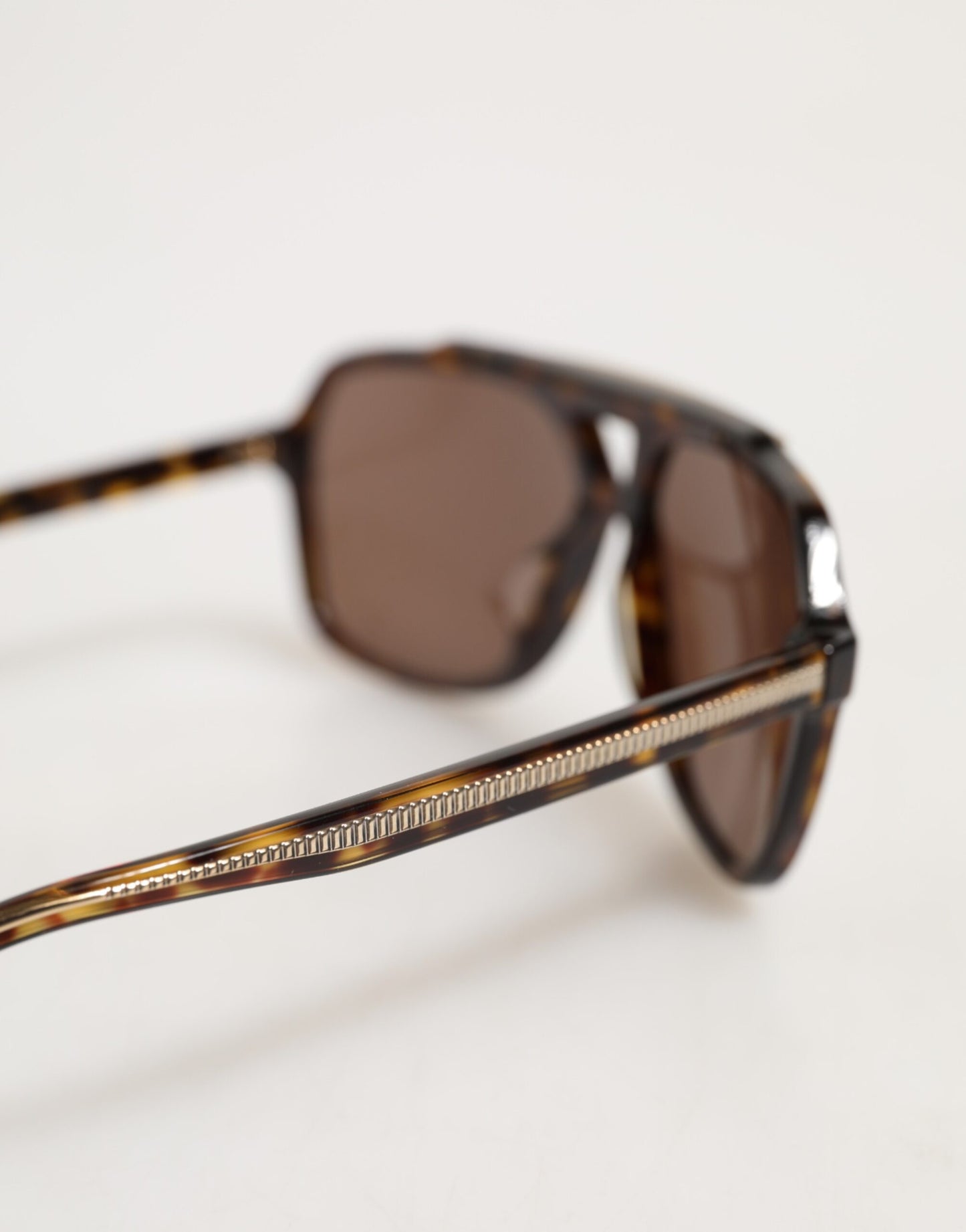 Dolce & Gabbana Dark Brown Tortoise Shell Pilot Frame Sunglasses